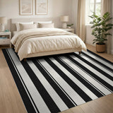 Bold Black White Striped No. 72 Area Rug