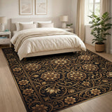 Luxurious Gold Mandala Floral Area Rug