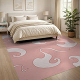 Pink Abstract Swirl Area Rug