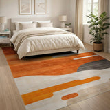 Modern Orange Sun Geometric Area Rug