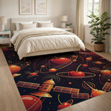 Cosmic Cherry Planets Area Rug