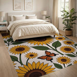Sunflower Butterfly Pattern Area Rug