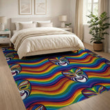 Vibrant Rainbow Mask Washable Area Rug