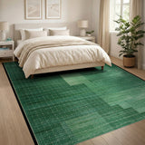 Geometric Modern Green Green Geometric Block Area Rug