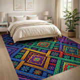 Vibrant Multi-Color Trellis Floral Area Rug