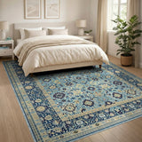 Medallion Traditional Persian Teal Persian Medallion Area Rug