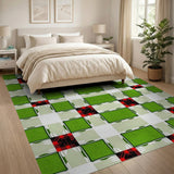 Vibrant Green Plaid Grid Area Rug