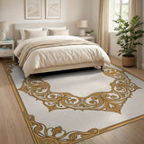 Traditional Persian Ornate Gold Baroque Border Area Rug