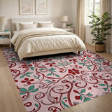 Vintage Pink Floral Vintage Area Rug