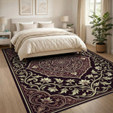 Traditional Persian Red Ornate Maroon Persian Medallion Area Rug