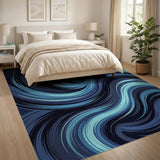 Abstract Area Blue and Teal Abstract Blue Swirl Area Rug