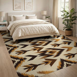 Southwestern Arrow Geometric Area Rug - Brown Tan