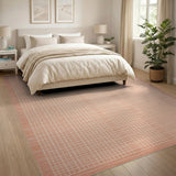 Orange Grid Geometric Area Rug