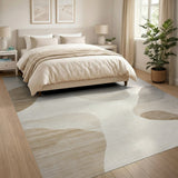 Abstract Area Beige and Neutral Fluid Beige Abstract Area Rug