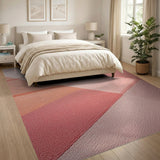 Vibrant Pink Orange Patchwork Geometric Area Rug
