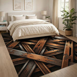 Distressed Industrial Metal Lattice Rug