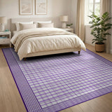 Geometric Modern Purple Purple Gingham Checkered Area Rug
