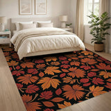 Orange Autumn Maple Leaves Area Rug