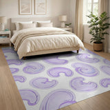 Purple Abstract Organic Shapes Area Rug