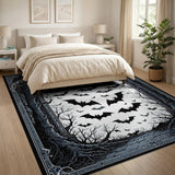 Gothic Bat Swarm Arched Window Rug