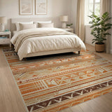 Heritage Tribal Geometric Orange Area Rug