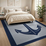 Navy Anchor Gray Coastal Area Rug