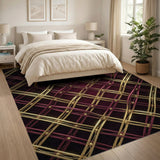 Luxe Gold Lattice Trellis Area Rug