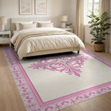 Pink Floral Medallion Area Rug