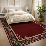 Ornate Red Ornate Red Persian Border Area Rug