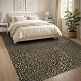 Brown and Tan Leopard Print Brown Tan Boho Area Rug