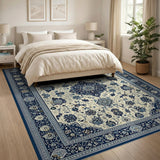 Traditional Persian Blue Floral Area Rug