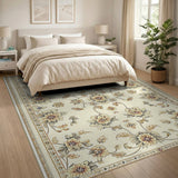 Elegant Beige Floral Persian Area Rug