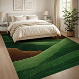 Green Layered Mountains Area Rug