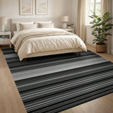 Bold Black and White Bold Black White Horizontal Stripe Area Rug