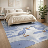 Serene Blue Ducks on Lily Pads Area Rug