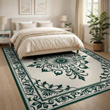 Elegant Green Medallion Persian Area Rug