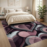 ODIKA 3D Layered Pink Hearts Washable Area Rug - Low Pile & Non-Slip