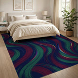 Iridescent Flowing Waves Multi-Color Rug