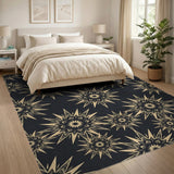 Geometric Modern Gold Starburst Geometric Area Rug