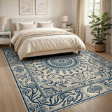 Traditional Persian Navy Blue Mandala Persian Area Rug