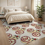 Playful Red Propeller Heart Area Rug