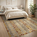 Brown and Tan Heritage Tribal Geometric Brown Tan Area Rug