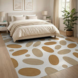 Rustic Tan Wood Slice Pattern Area Rug