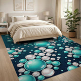 Teal Pearl Bubble Shimmer Area Rug