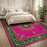 Pink Ornate Sunburst Medallion Rug