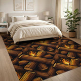 Rustic Campfire Crossed Logs Area Rug