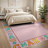 Playful Cartoon Alphabet Border Area Rug