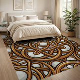 Gold Celtic Knot Pearl Heritage Rug
