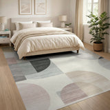 Multi-color and Patterns Modern Geometric Overlapping Circles Area Rug