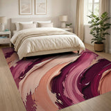 Sweeping Pink Peach Abstract Area Rug